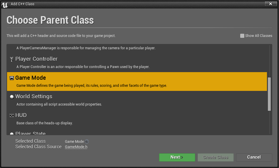 ue4-add-module-support-add-gamemode-class